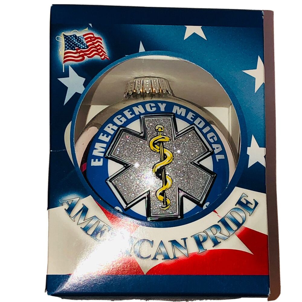 American Pride Emergency Medical Services Christmas Ornament NIP